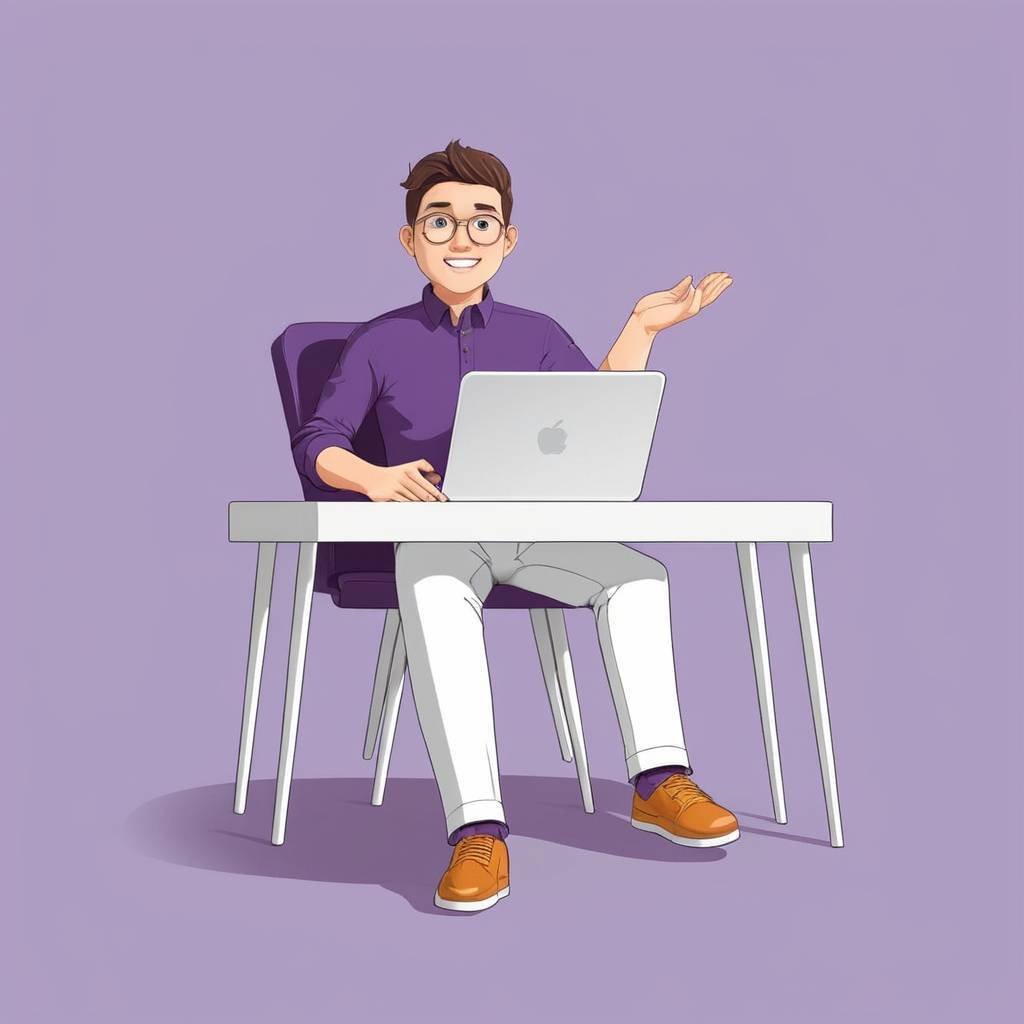 3D illustration of a marketing specialist working on outreach from a laptop